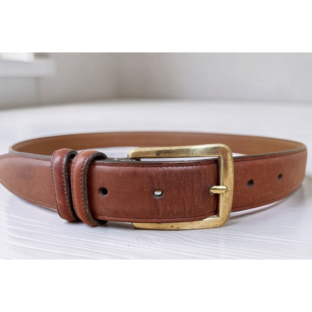 Allen Edmonds Calfskin Leather Dress Belt Men's Sz 44 Chili Tan/Brown 24006 USA
